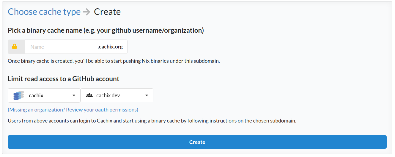 Create Nix private binary cache